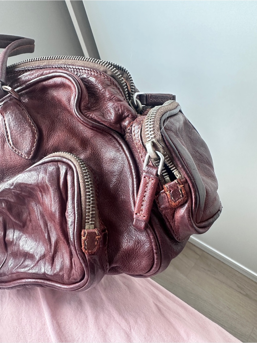 Prada Vintage Washed Leather Top-handle Bag - Picture 3 of 8